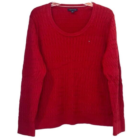 Tommy Hilfiger Lightweight Cable Knit Sweater in Red Women’s XL - Picture 1 of 6